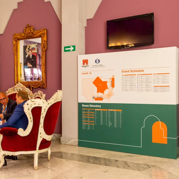 Divers supports signalétique palais des congrès marrakech