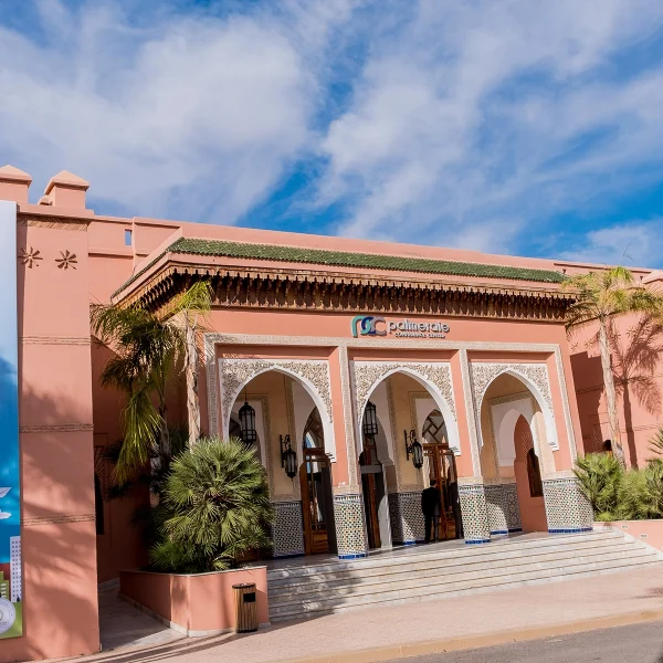 installation et pose divers supports publicitaires palais des congrès palmeraie